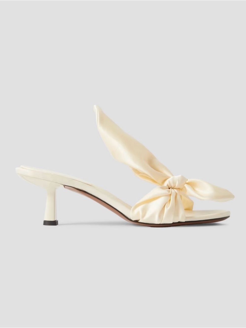 Neous Satin Knot Mule Heels in Cream Size 39 - Picture 3 of 17